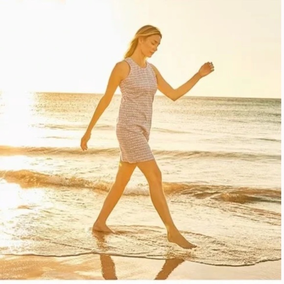 NWT TOMMY BAHAMA Island Key Geometric Print Silk Sleeveless Shift Dress - Picture 2 of 10